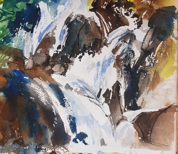 La course de l’eau aquarlle 2025 25×20 dispo