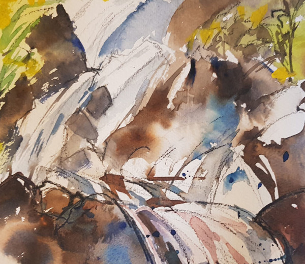 Débordement Aquarelle 2025 22×22