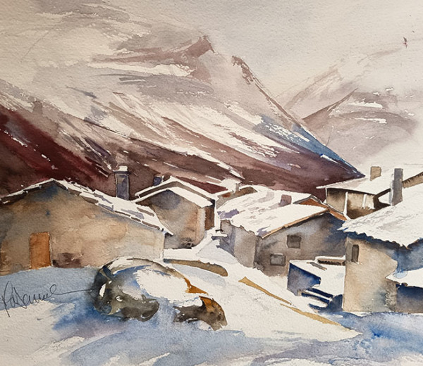 L Ecot aquarelle 30×40 2026